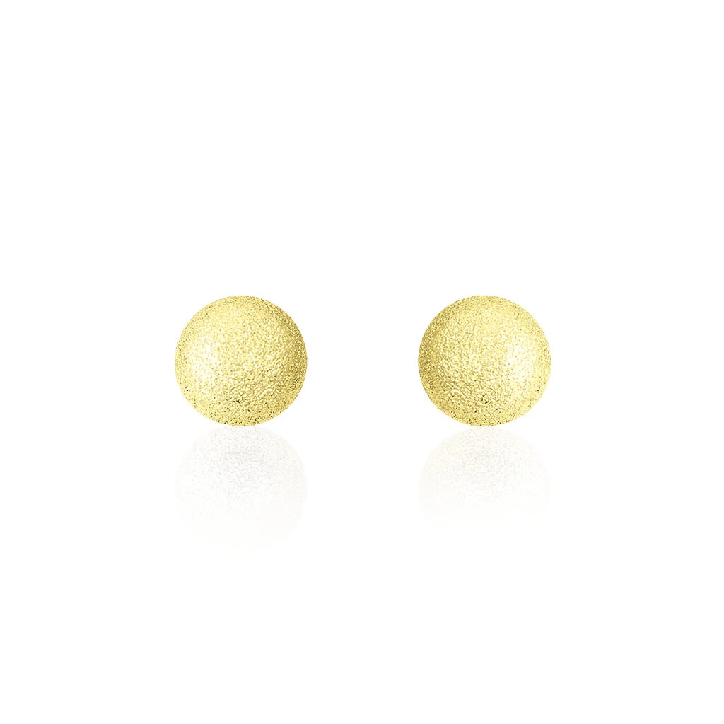 Boucles D'oreilles Puces Fidelia Boule Sablee Or Jaune 3 Boucles D'oreilles Puces Fidelia Boule Sablee Or Jaune