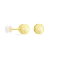 Boucles D'oreilles Puces Fidelia Boule Sablee Or Jaune 8 Boucles D'oreilles Puces Fidelia Boule Sablee Or Jaune -Fanny Boutique B3OFJW007T view1