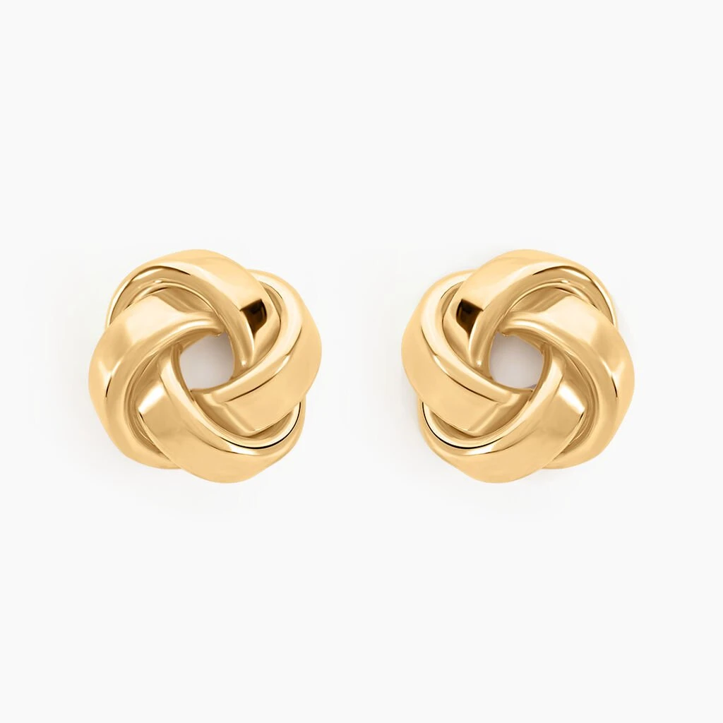 Boucles D'oreilles Puces Or Jaune Gauderique 3 Boucles D'oreilles Puces Or Jaune Gauderique