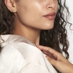 Boucles D'oreilles Puces Or Jaune Guermana 9 Boucles D'oreilles Puces Or Jaune Guermana -Fanny Boutique B3OFJW00G7 model0