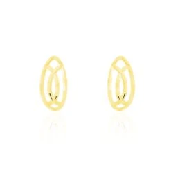 Boucles D'oreilles Puces Elodile Ovale Or Jaune