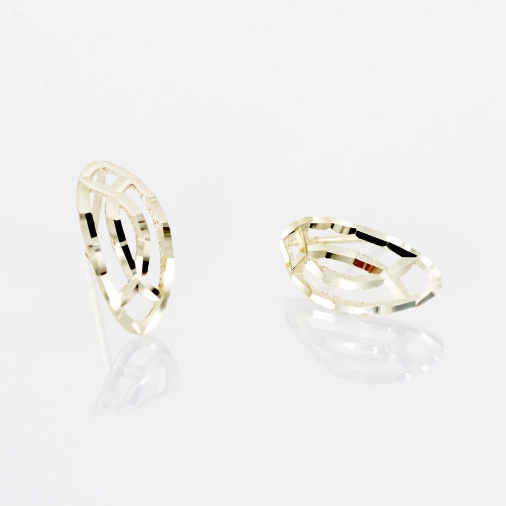 Boucles D'oreilles Puces Elodile Ovale Or Jaune 5 Boucles D'oreilles Puces Elodile Ovale Or Jaune – Image 3