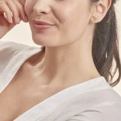 Boucles D'oreilles Puces Philine Fleur Or Jaune -Fanny Boutique B3OFJW0866 model0