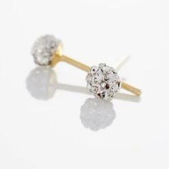 Boucles D'oreilles Puces Fidelia Boule Or Jaune Boules Cristal -Fanny Boutique B3OFJXW210 view2