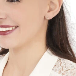 Boucles D'oreilles Puces Alvina Ruban Or Jaune Oxyde De Zirconium -Fanny Boutique B3OFJZW131 model0