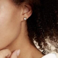 Boucles D'oreilles Puces Eden Serti Pneu Or Jaune Oxyde De Zirconium -Fanny Boutique B3OFJZW169 model0