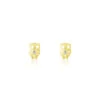 Boucles D'oreilles Puces Helois Hibou Or Jaune Oxyde De Zirconium