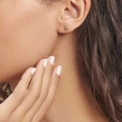 Boucles D'oreilles Puces Helois Hibou Or Jaune Oxyde De Zirconium -Fanny Boutique B3OFJZW436 model0