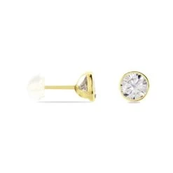 Boucles D'oreilles Puces Franze Or Jaune Oxyde De Zirconium -Fanny Boutique B3OFJZW879 view1