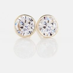 Boucles D'oreilles Puces Franze Or Jaune Oxyde De Zirconium -Fanny Boutique B3OFJZW879 view2