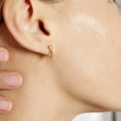 Boucles D'oreilles Puces Grebera Or Jaune Oxyde -Fanny Boutique B3OFJZW920 model1