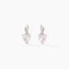 Boucles D'oreilles Puces Or Rose Clothilde Quartz
