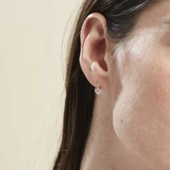 Boucles D'oreilles Puces Or Rose Clothilde Quartz -Fanny Boutique B3OFRQS030 model0