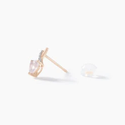 Boucles D'oreilles Puces Or Rose Clothilde Quartz -Fanny Boutique B3OFRQS030 view1