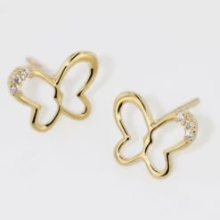 Boucles D'oreilles Puces Camomille Or Jaune Oxyde De Zirconium -Fanny Boutique B3OMJZW006 view2