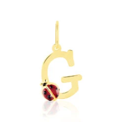 Pendentif Helidie Coccinelle Lettre Or Jaune