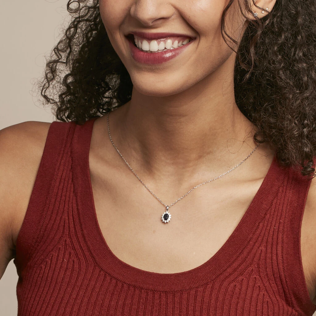 Pendentif Vladimir Or Blanc Saphir Et Diamant 5 Pendentif Vladimir Or Blanc Saphir Et Diamant – Image 3