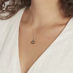 Pendentif Nilma Or Jaune Perle De Culture De Tahiti Et Diamant -Fanny Boutique B3PFJHH023 model1