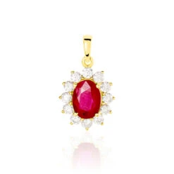 Pendentif Vladimir Or Jaune Rubis Et Diamant