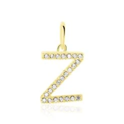 Pendentif Lettre Z Or Jaune Oxyde