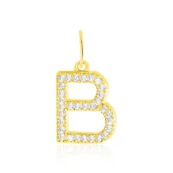 Pendentif Lettre B Or Jaune Oxyde