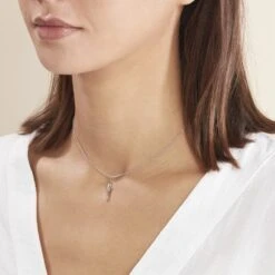 Pendentif Felicette Corne Abondance Or Blanc 12 Pendentif Felicette Corne Abondance Or Blanc -Fanny Boutique B3PMBW0567 model2