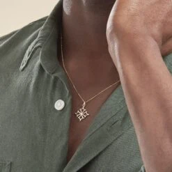 Pendentif Dajo Croix Occitane Or Jaune -Fanny Boutique B3PMJW0178 model3