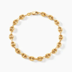 Bracelet Maille Dami Maille Grain De Café Or Jaune