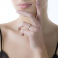 Bague Solitaire Ihsane Or Blanc Diamant -Fanny Boutique B7DFBDW0HQ model0