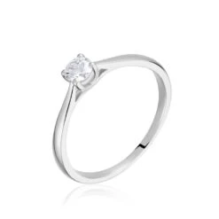 Bague Solitaire Or Blanc Victoria Diamant