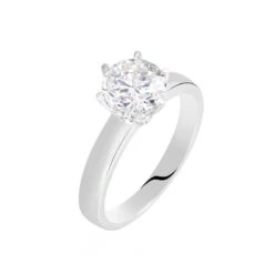Bague Solitaire Natalia Or Blanc Diamant Synthetique