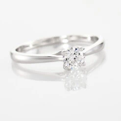 Bague Solitaire Fiona Or Blanc Diamant Synthetique -Fanny Boutique B7DFBJW073 view3