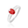 Bague Crista Or Blanc Rubis Et Diamant
