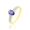Bague Crista Or Jaune Amethyste Et Diamant