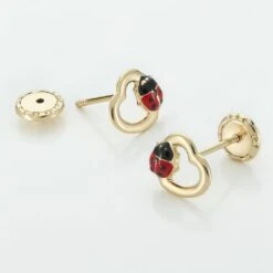 Boucles D'oreilles Puces Or Jaune Syringa Smalto -Fanny Boutique B7OEJW0121 view2