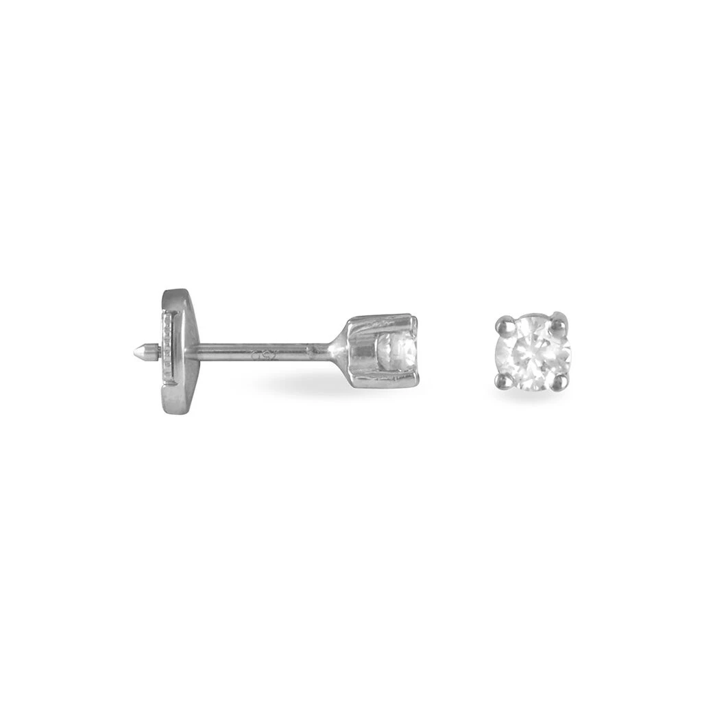 Boucles D'oreilles Puces Clavie Or Blanc Diamant 4 Boucles D'oreilles Puces Clavie Or Blanc Diamant – Image 2