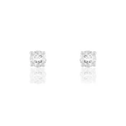 Boucles D'oreilles Puces Hapsatou Or Blanc Diamant