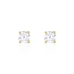 Boucles D'oreilles Puces Or Jaune Victoria Diamants