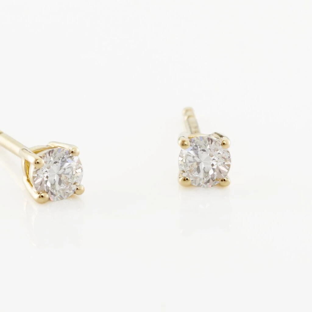 Boucles D'oreilles Puces Or Jaune Victoria Diamants 5 Boucles D'oreilles Puces Or Jaune Victoria Diamants – Image 3