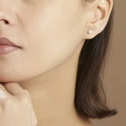 Boucles D'oreilles Puces 4 Griffes Or Jaune Diamant Synthetique -Fanny Boutique B7OFJJW002 model0