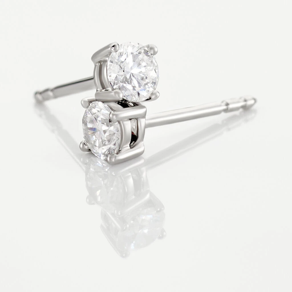 Boucles D'oreilles Puces Victoria Platine Blanc Diamant 5 Boucles D'oreilles Puces Victoria Platine Blanc Diamant – Image 3