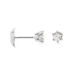 Boucles D'oreilles Puces Natalia Pl Platine Blanc Diamant -Fanny Boutique BPOFBDW128 view1