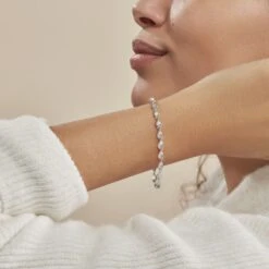 Bracelet Ciana Torsade Diamante Argent Blanc -Fanny Boutique FABFBW00H1 model0
