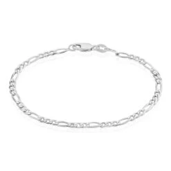 Bracelet Cleona Maille Alternee 1/3 Argent Blanc