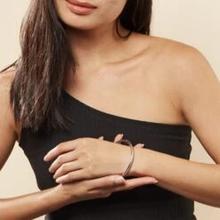 Bracelet Jonc Tabata Argent Blanc -Fanny Boutique FABFBW010A model0