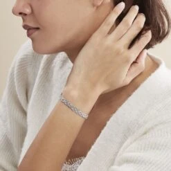 Argent Blanc Elae Maille Tresse 7 Argent Blanc Elae Maille Tresse -Fanny Boutique FABFBW01C1 model0