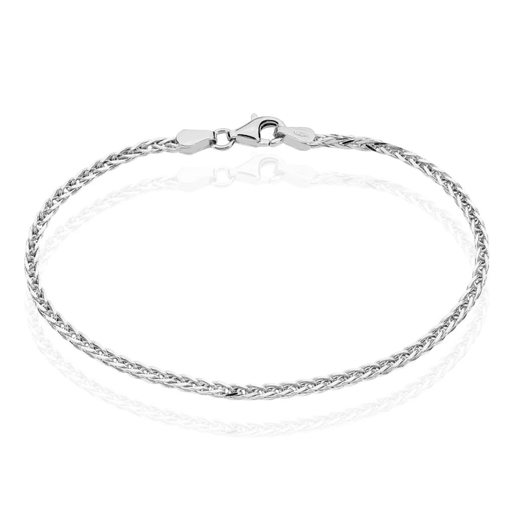Bracelet Sherihane Maille Palmier Argent Blanc 3 Bracelet Sherihane Maille Palmier Argent Blanc