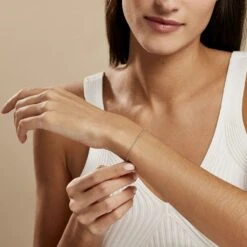 Bracelet Cherame Maille Criss Cross Argent Blanc -Fanny Boutique FABFBW0875 model0