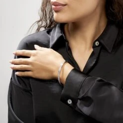 Bracelet Jonc Carinne Argent Blanc Oxyde De Zirconium -Fanny Boutique FABFBZW021 model0