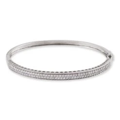 Bracelet Jonc Clélya Argent Blanc Oxyde De Zirconium